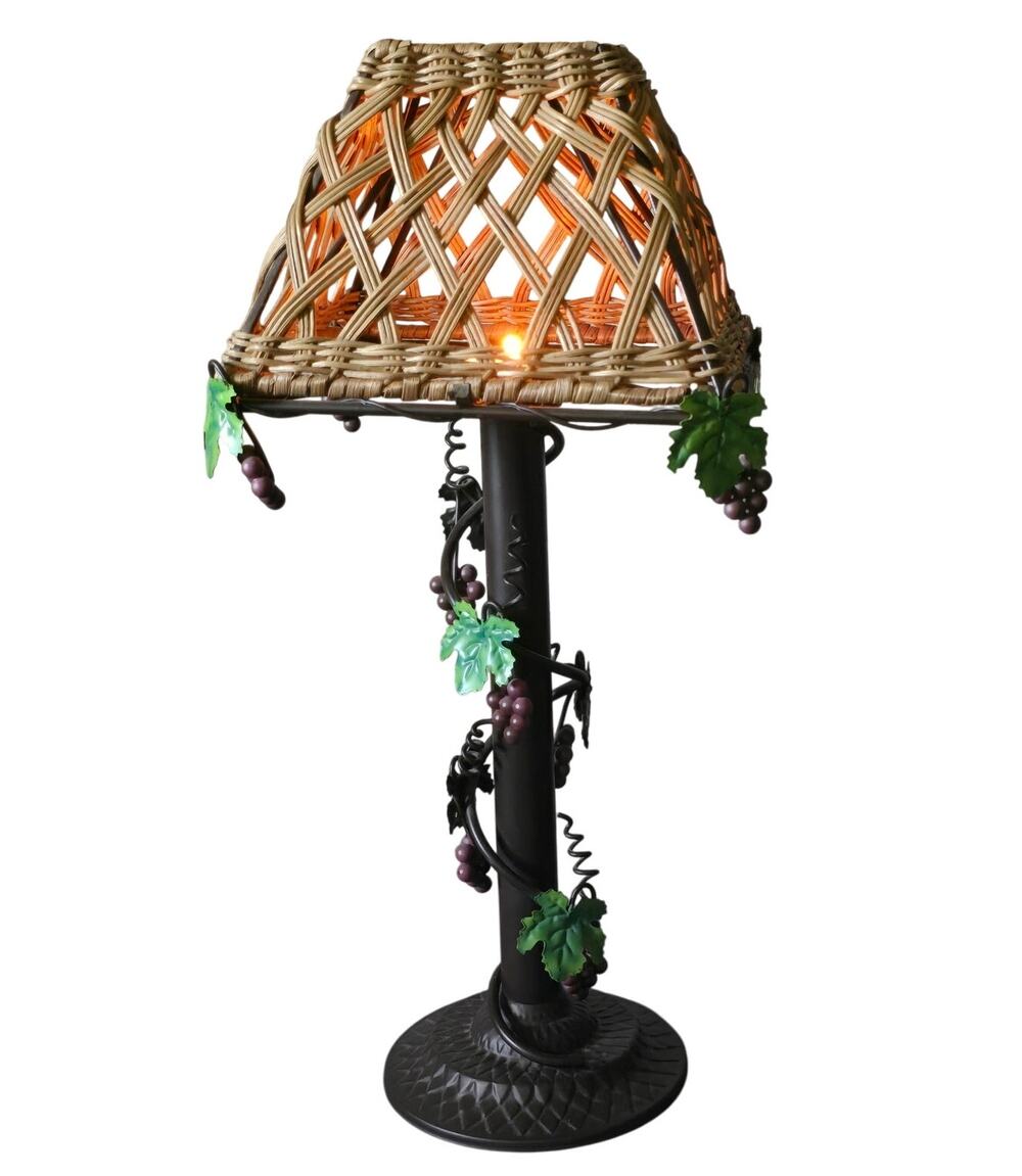 Vintage Bronze Grape Vine Wine Woven Wicker Rustic Style Tealight Candle Holder